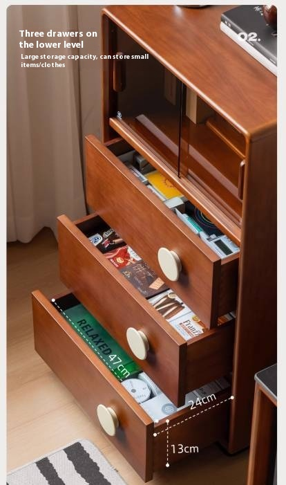 Poplar Solid Wood Antique Style Floor Side Cabinet