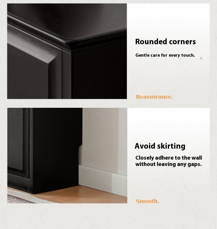 Oak Solid Wood American Retro Style Shoe Cabinet