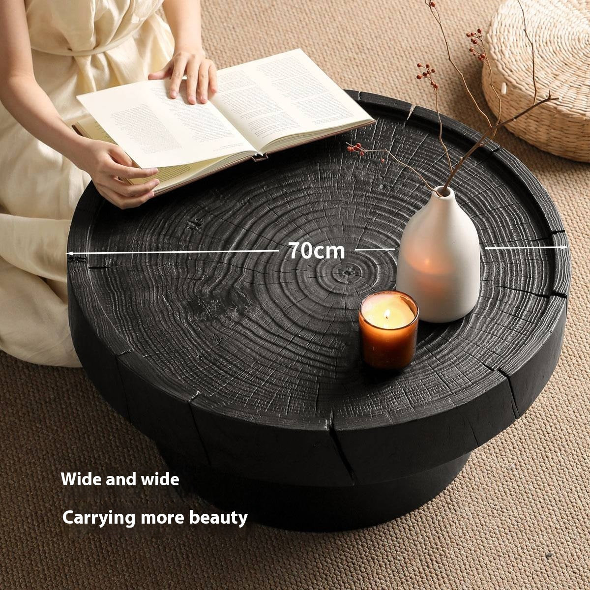 Pine Solid Wood Wabi-Sabi Style Coffee Table