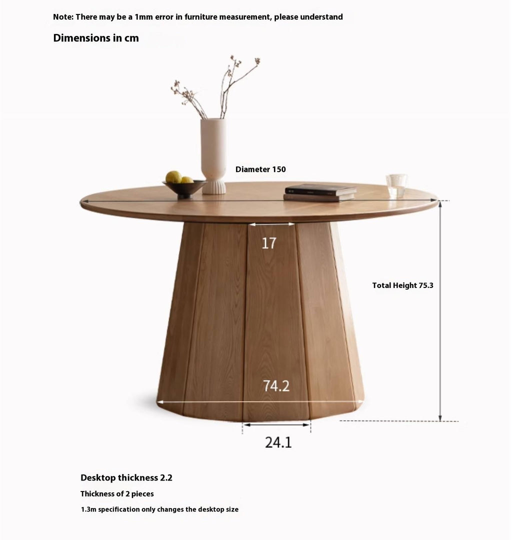 Ash Solid Wood Round Dining Table