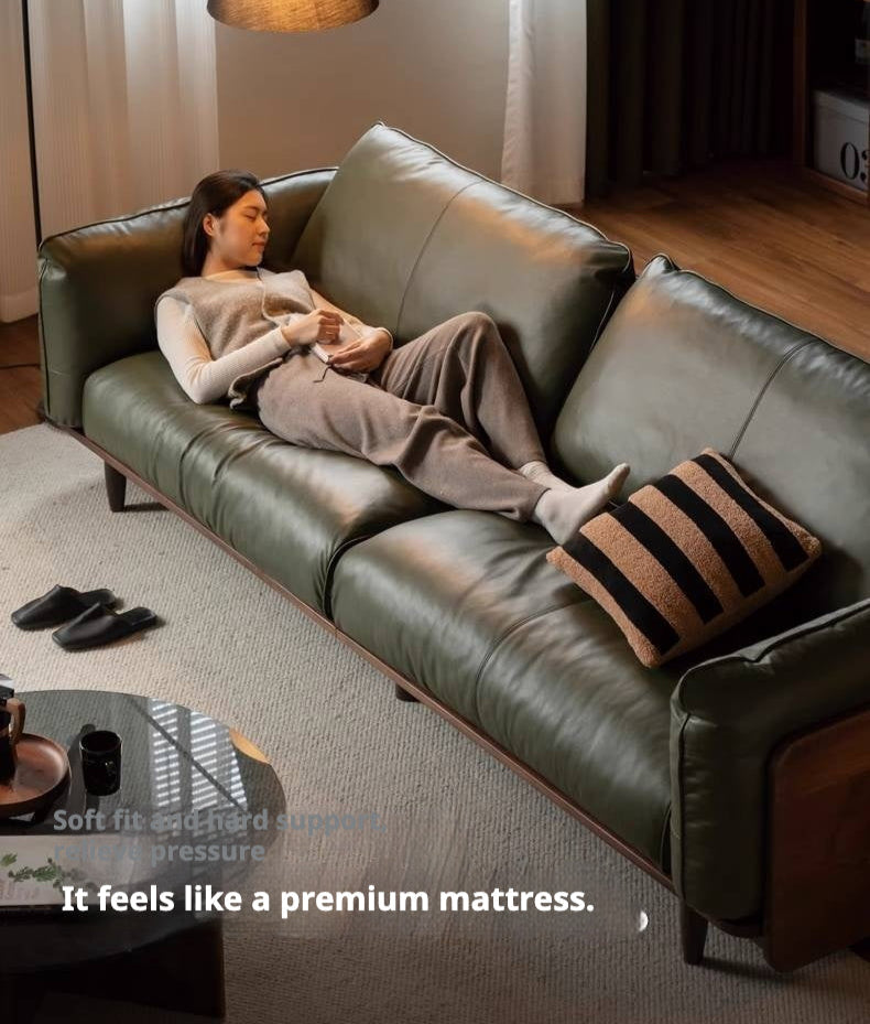 Black Walnut Solid Wood,Solid Sandalwood genuine leather, fabric Sofa