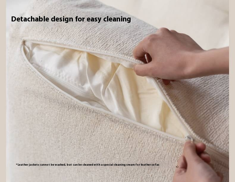 Ash Solid Wood Fabric, Leather Sofa