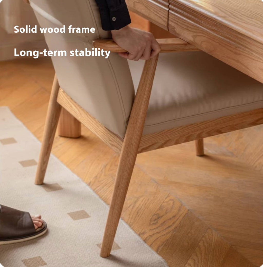 Oak Solid Wood Modern Minimalist Style Leisure Armchair