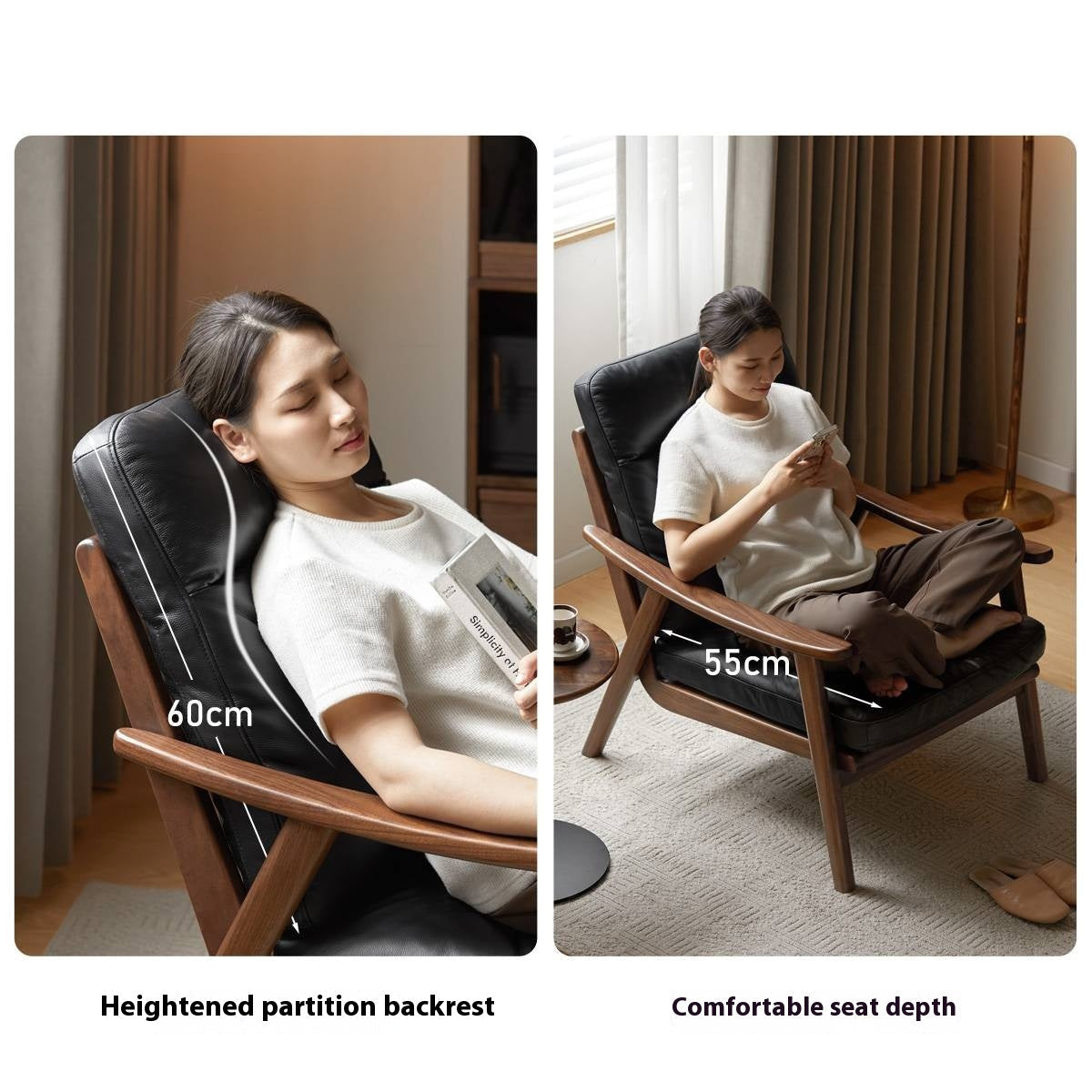 Ash, Black Walnut Solid Wood Armchair