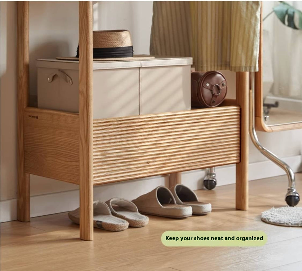 Ash Solid Wood Modern Style Hanger With Storage