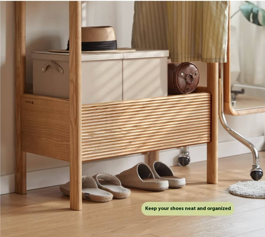 Ash Solid Wood Modern Style Hanger With Storage