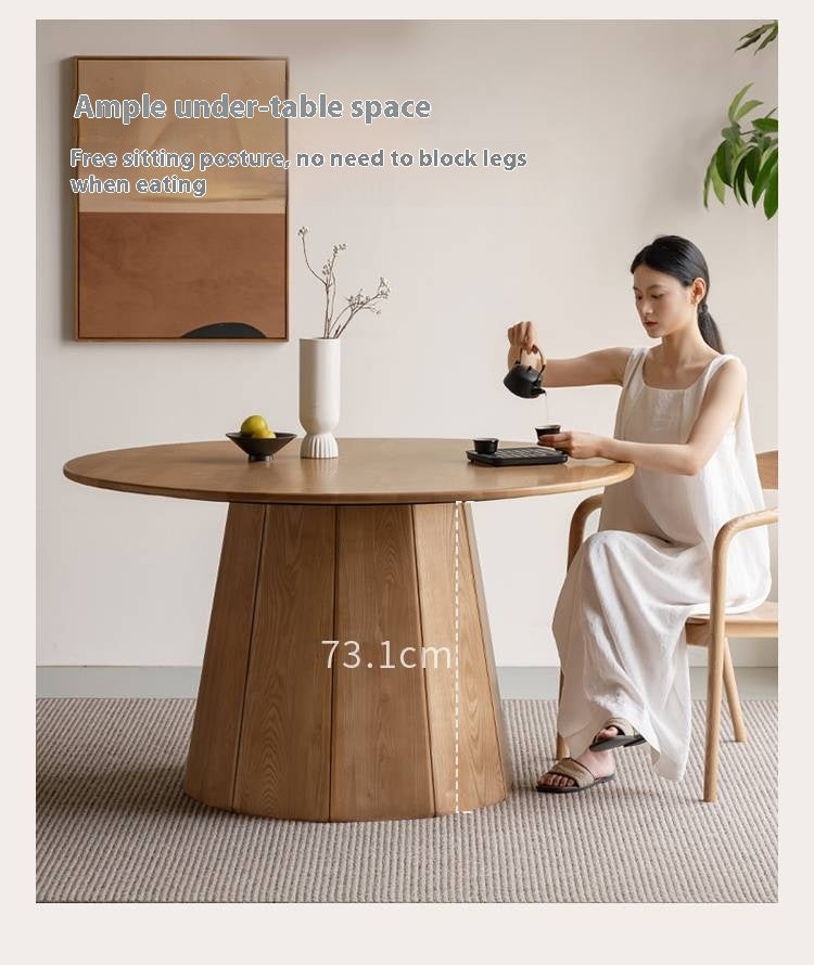 Ash Solid Wood Round Dining Table