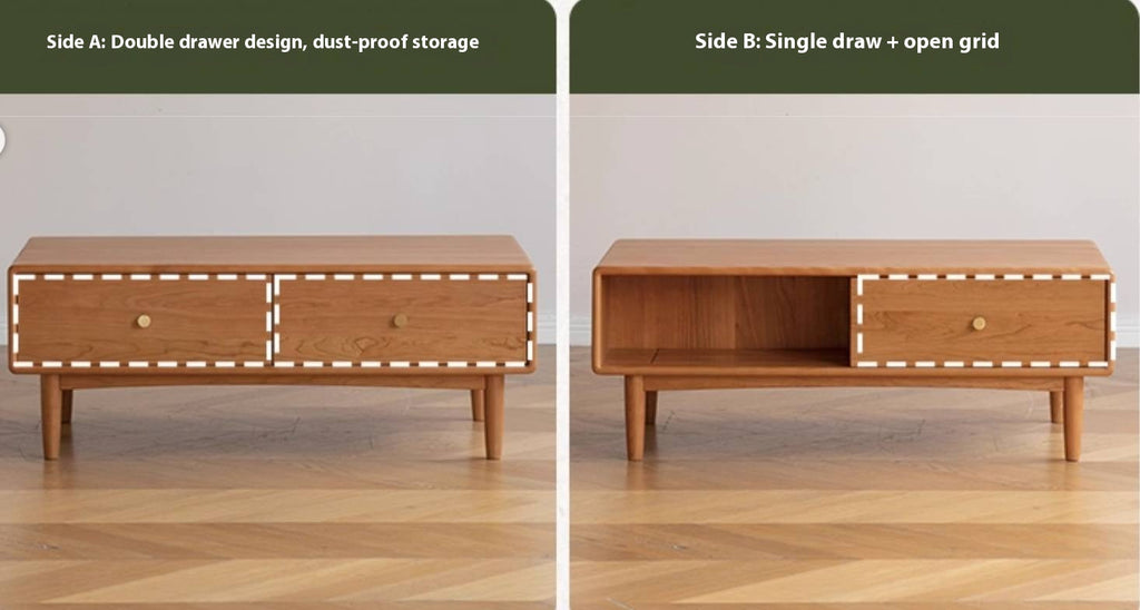 Cherry Solid Wood Medieval Style Coffee Table