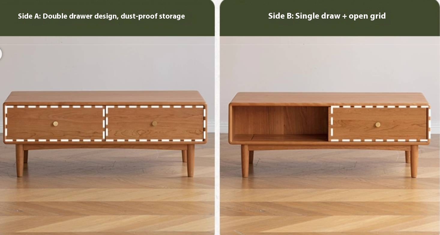 Cherry Solid Wood Medieval Style Coffee Table