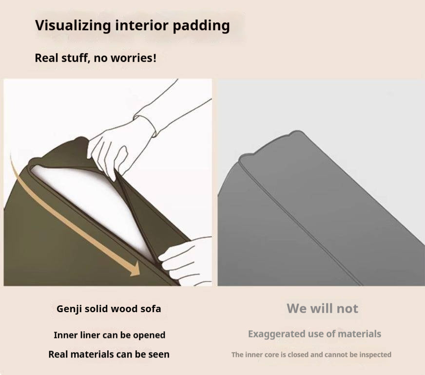 Beech Solid Wood Fabric Sofa Free Combination