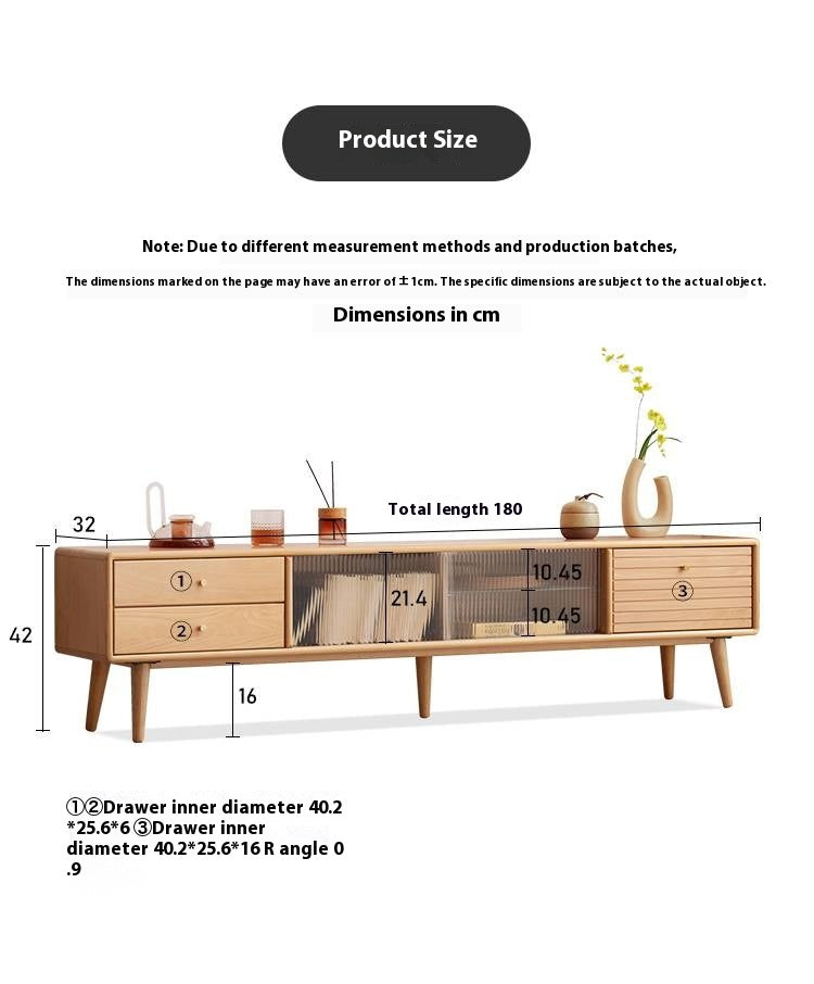 European Beech Solid Wood Floor TV Stand