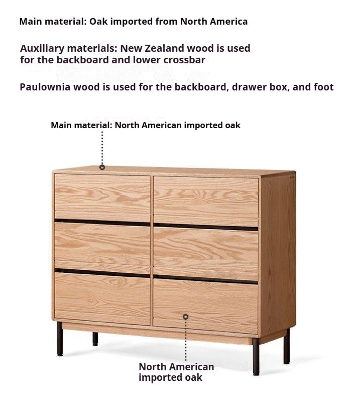 Oak Solid Wood Chest of Drawers