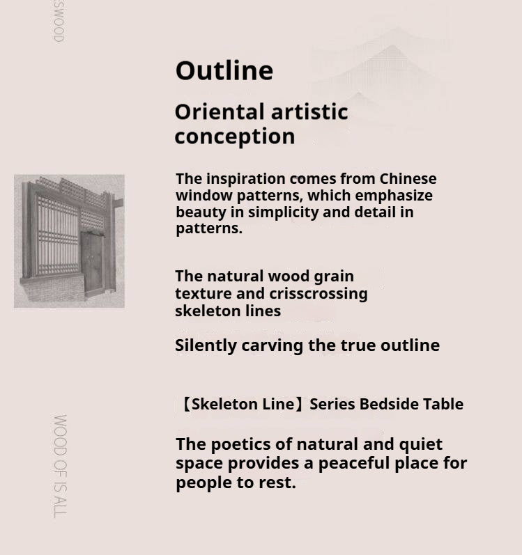 Ash Solid Wood Wabi-Sabi Style Nightstand