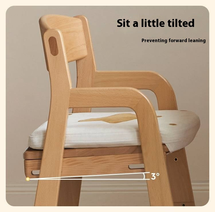 Beech Solid Wood Washable Kids Soft Chair