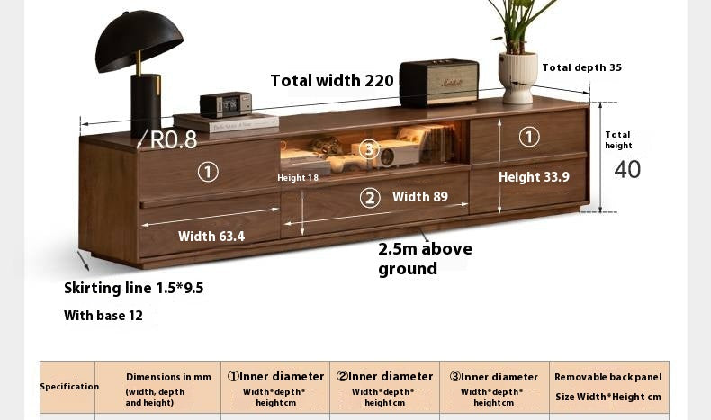 Black Walnut Solid Wood TV Stand