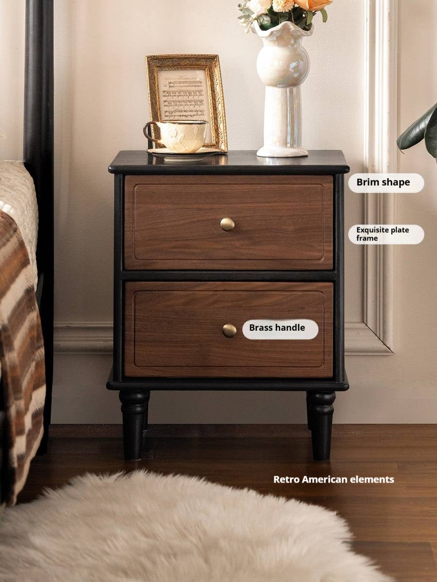 Oak Solid Wood American Retro Nightstand