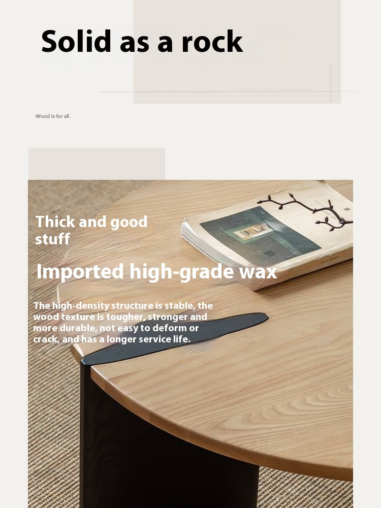 Ash Solid Wood Wabi Sabi Style Creative Coffee Table