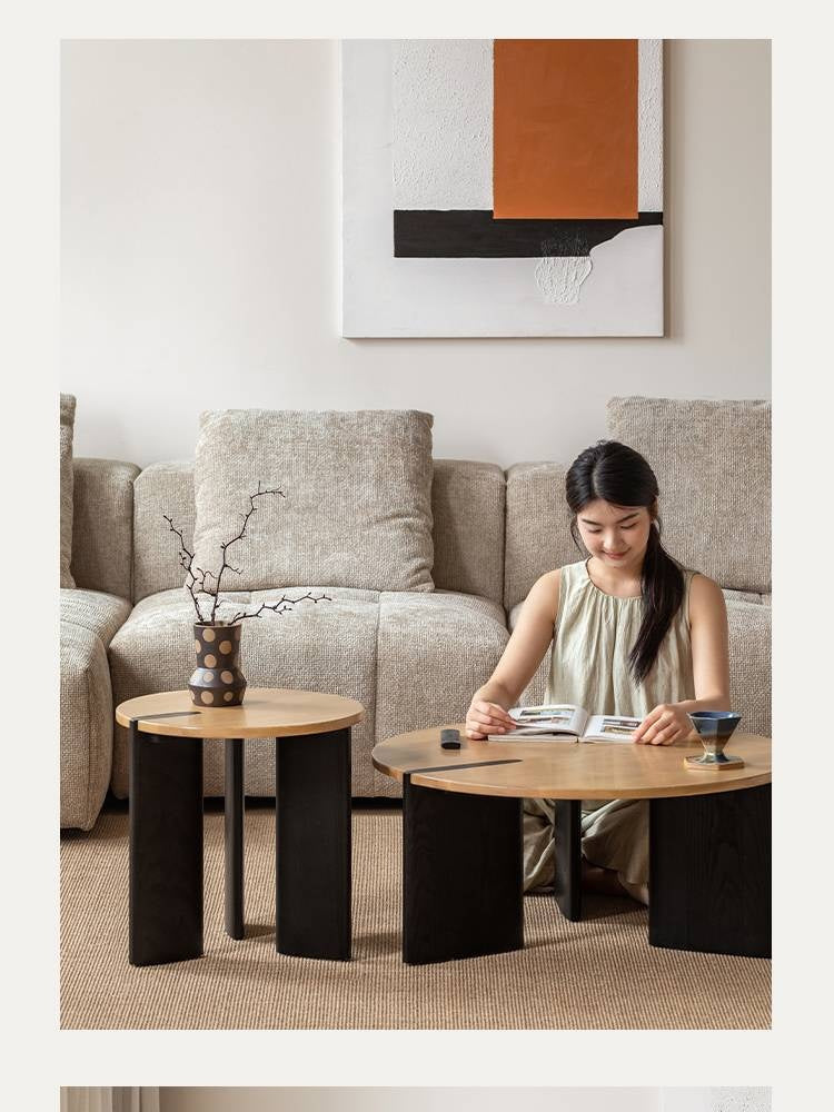 Ash Solid Wood Wabi Sabi Style Creative Coffee Table