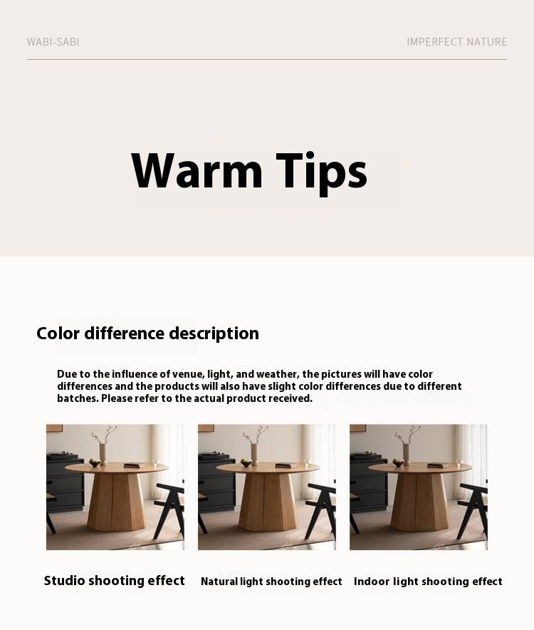 Ash Solid Wood Round Dining Table