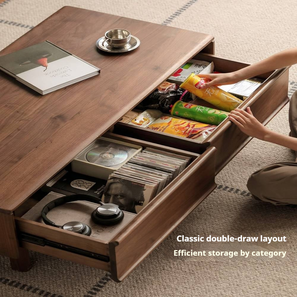 Black Walnut Solid Wood Modern Coffee Table