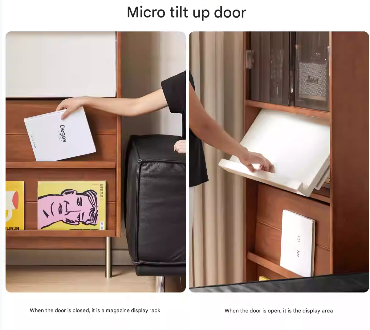 Tulip Solid Wood Middle Ages Flip Door Edge Cabinet.