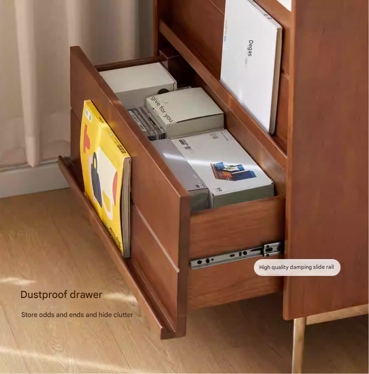 Tulip Solid Wood Middle Ages Flip Door Edge Cabinet.