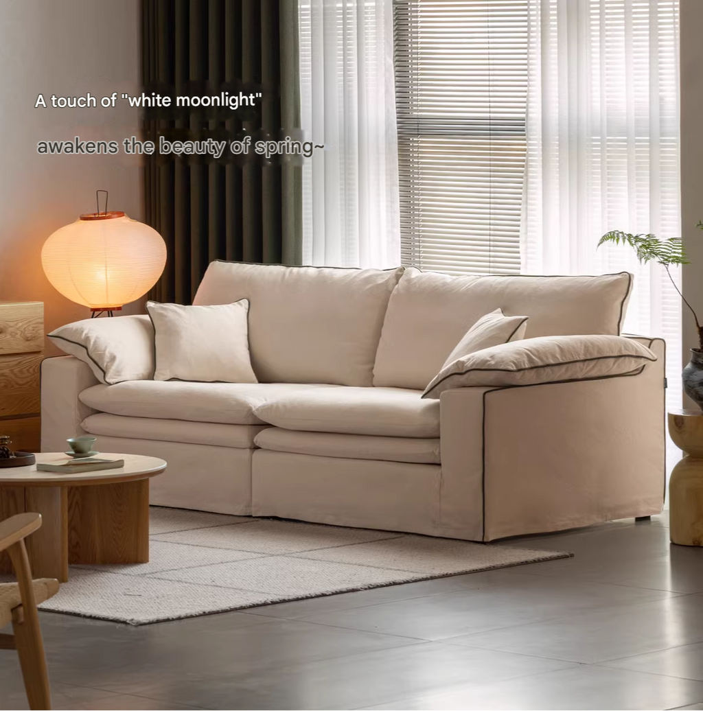 Cotton and Linen Sofa Wabi Sabi Style