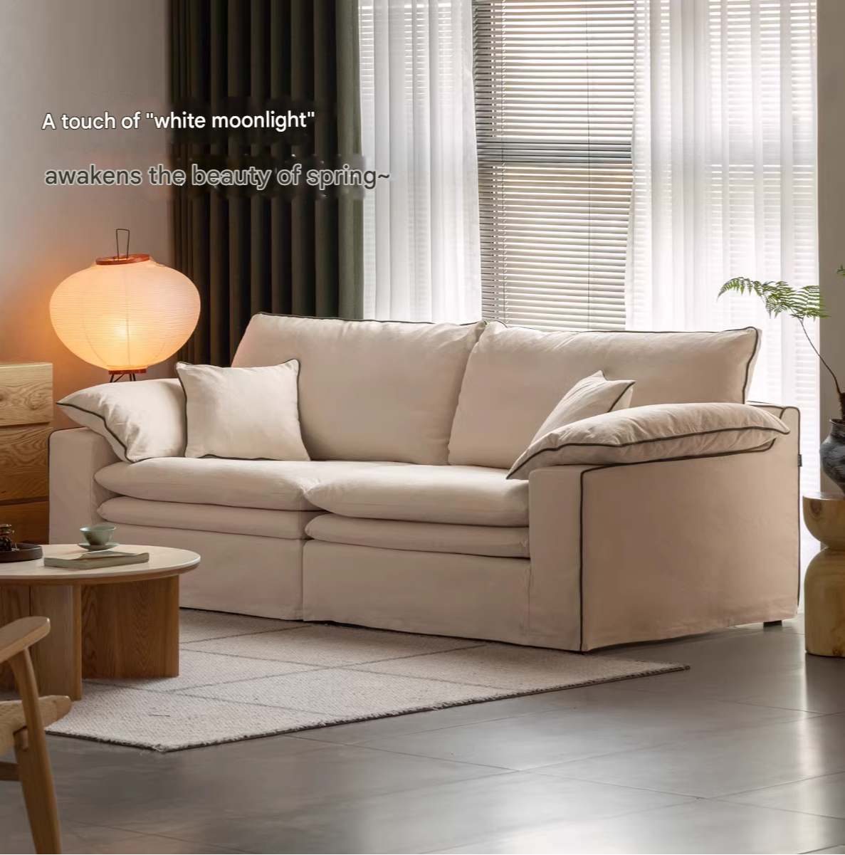 Cotton and Linen Sofa Wabi Sabi Style