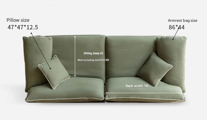 Cotton and Linen Sofa Wabi Sabi Style