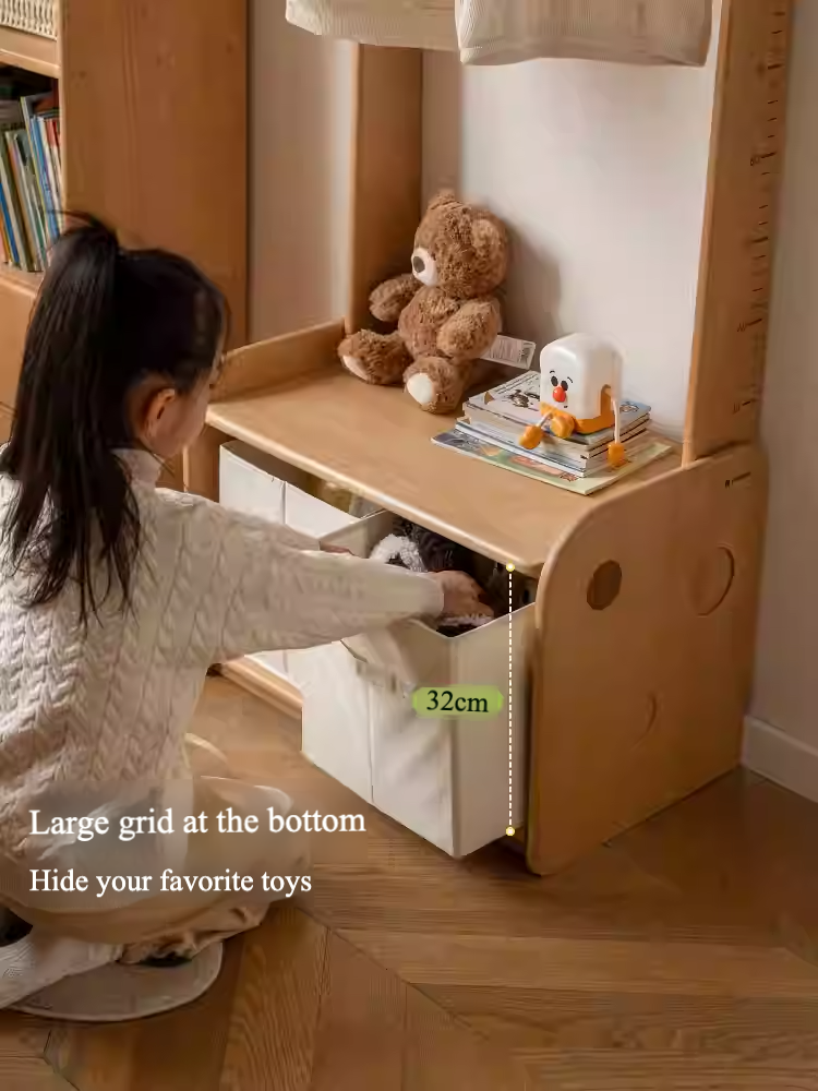 Beech, Solid Rubberwood Children's Coat Rack