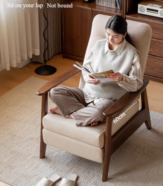 Oak Solid Wood Multifunctional Recliner Armchair