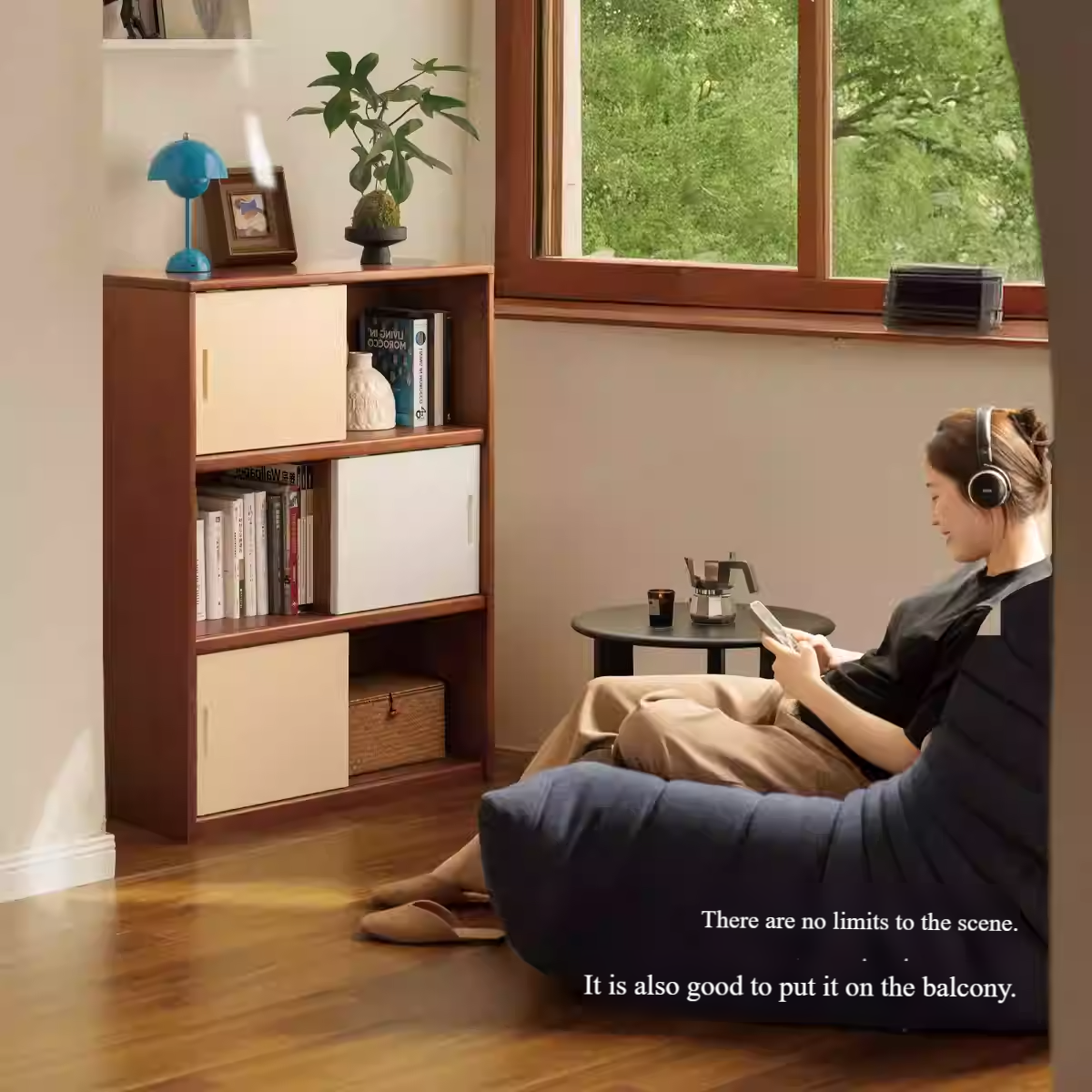 Poplar Solid Wood Bauhaus Side Cabinet