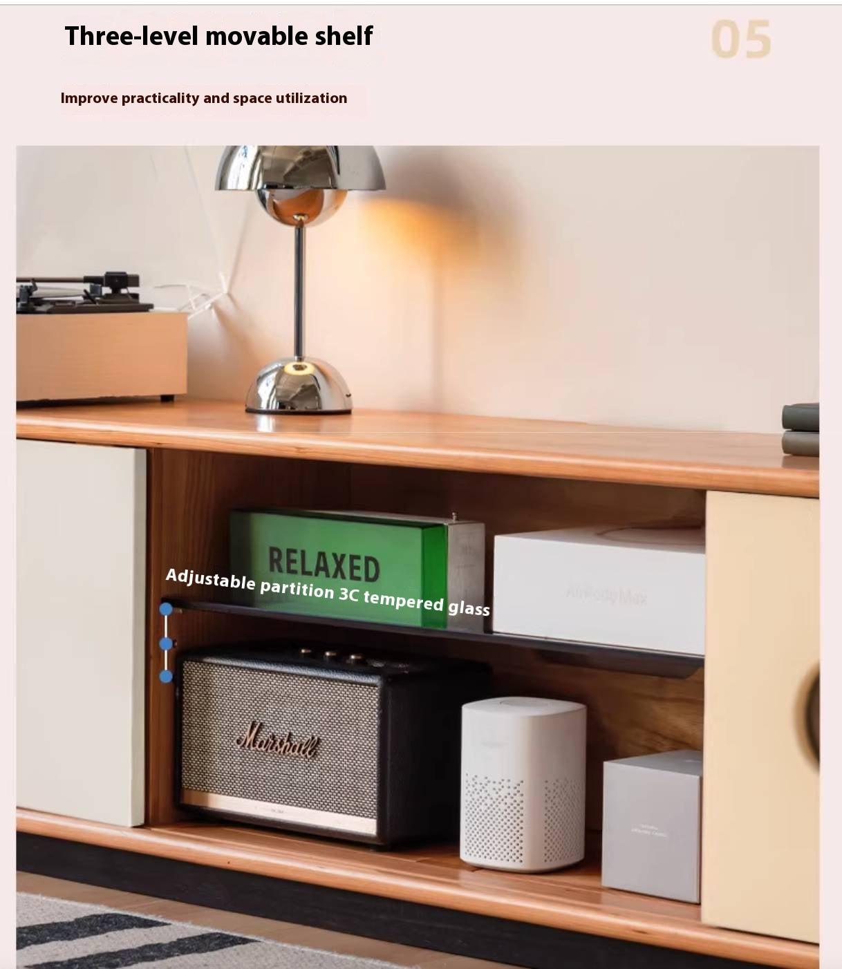 Cherry Solid Wood Antique Style TV Stand