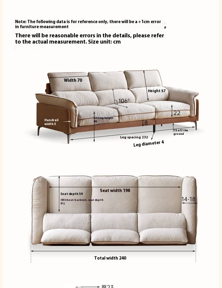 Pine Modern Style High Back Sofa