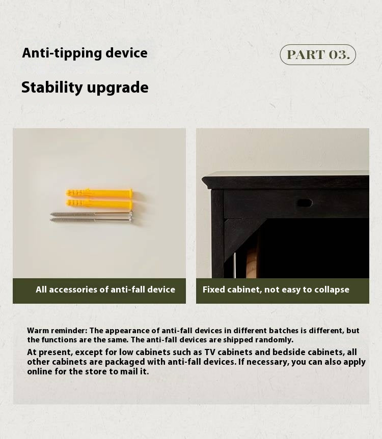 Oak Solid Wood American Retro Style Shoe Cabinet