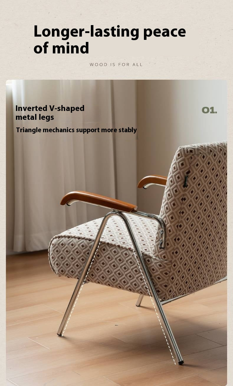 Beech Solid Wood Fabric Sofa Chair