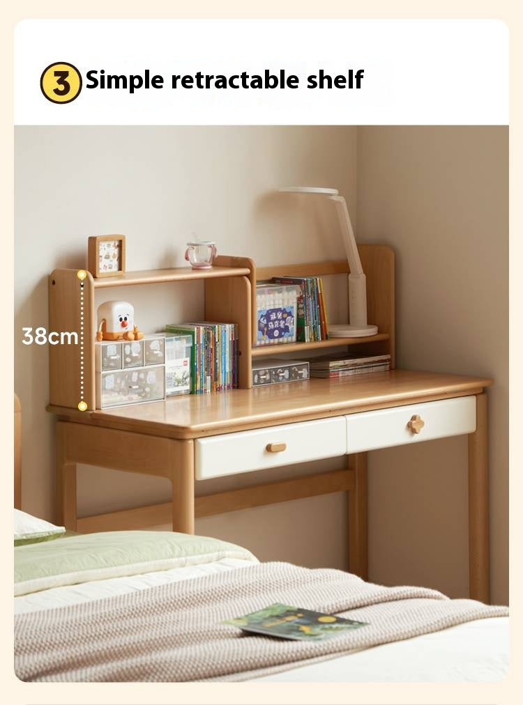 Beech Solid Wood Kids Learning Desk with Eye Protection Lamp