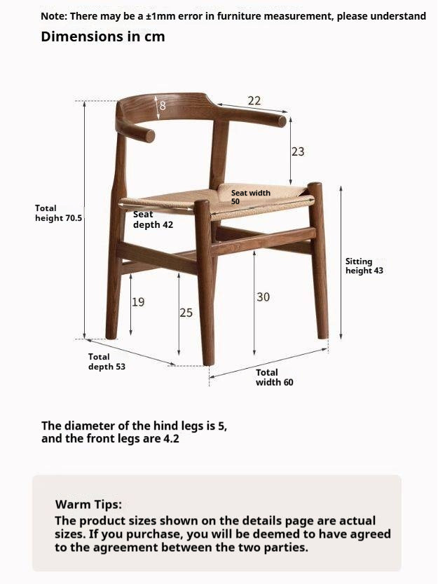 Ash Solid Wood Retro Dining Chair