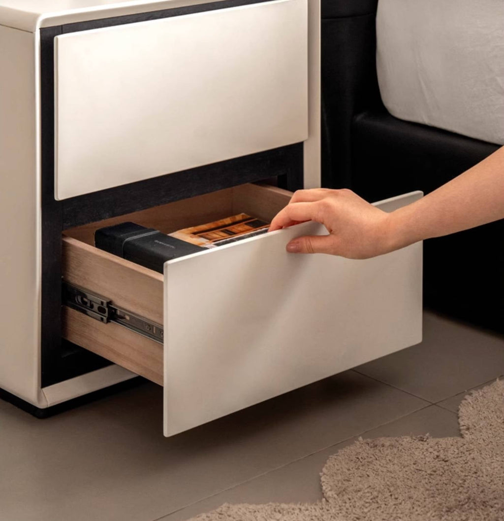 Solid Rubberwood Modern Style Nightstand