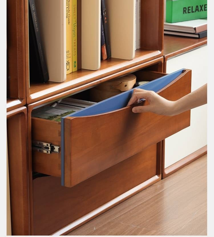 Poplar Solid Wood TV Cabinet Antique Style Module Combination.