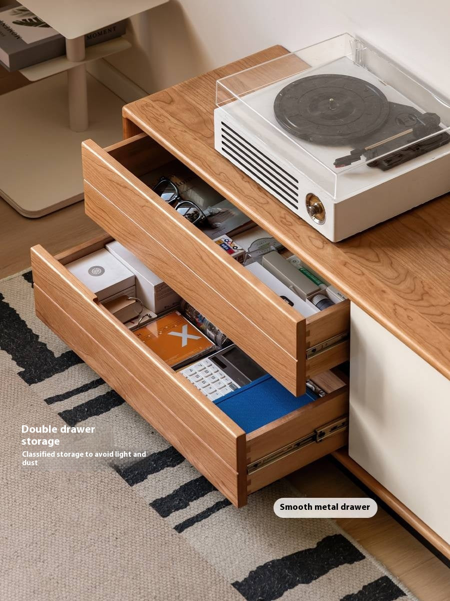 Cherry Solid Wood Antique Style TV Stand