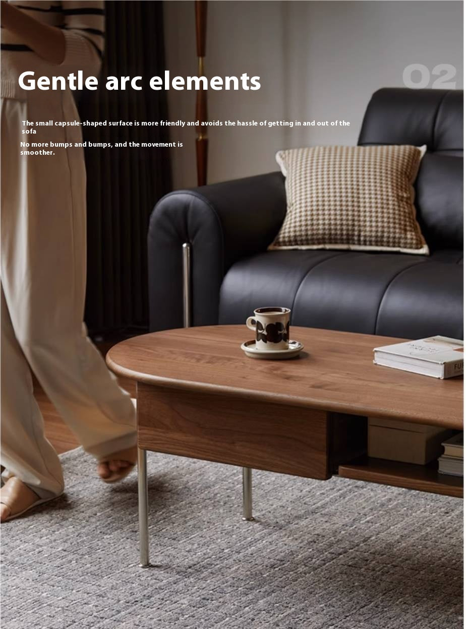 Black Walnut Solid Wood Italian Light Luxury Style Coffee Table