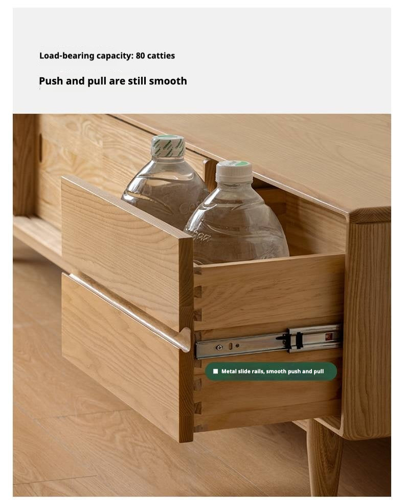 Ash Solid Wood Modern Style TV Stand