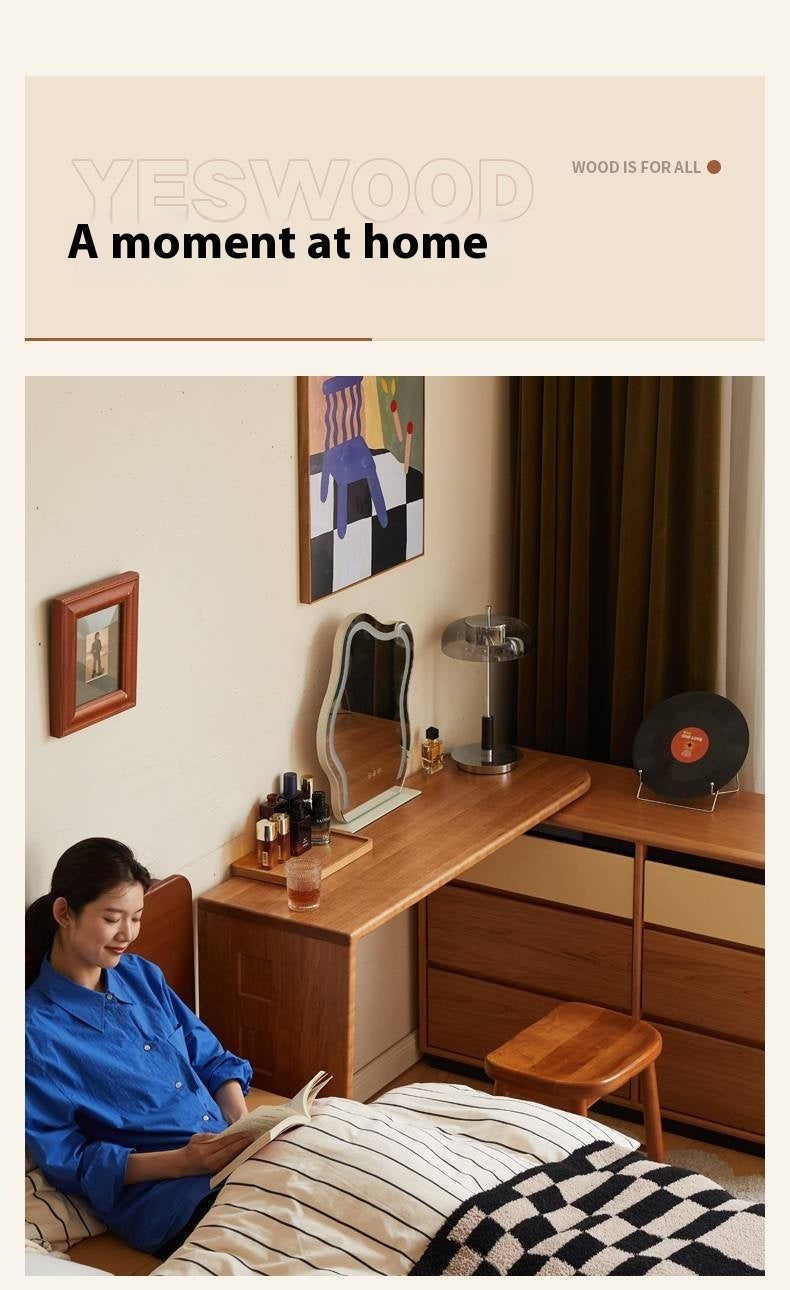 Cherry Solid Wood Modern Style Dressing Table