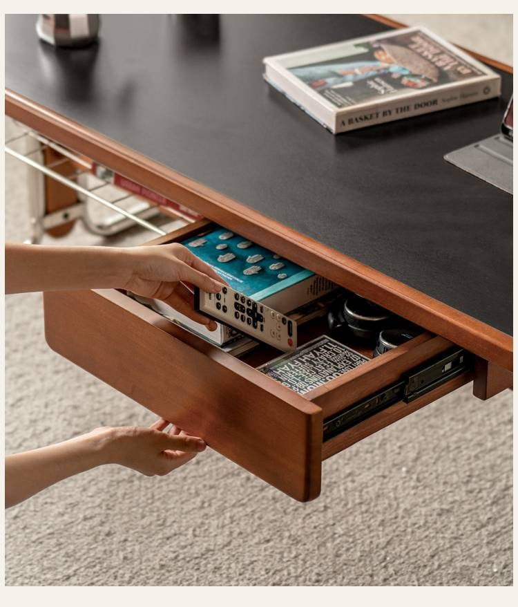 Poplar Solid Wood Middle Ages Rock Plate Coffee Table