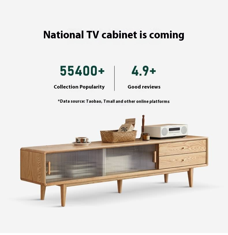 Oak Solid Wood Modern TV Cabinet