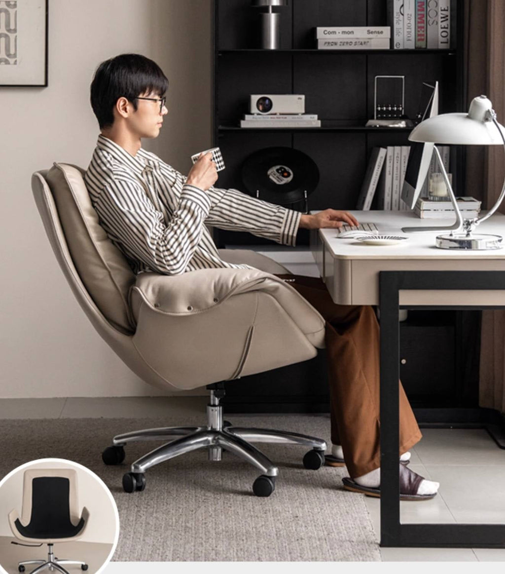 Leather Leisure Rotating Office Armchair