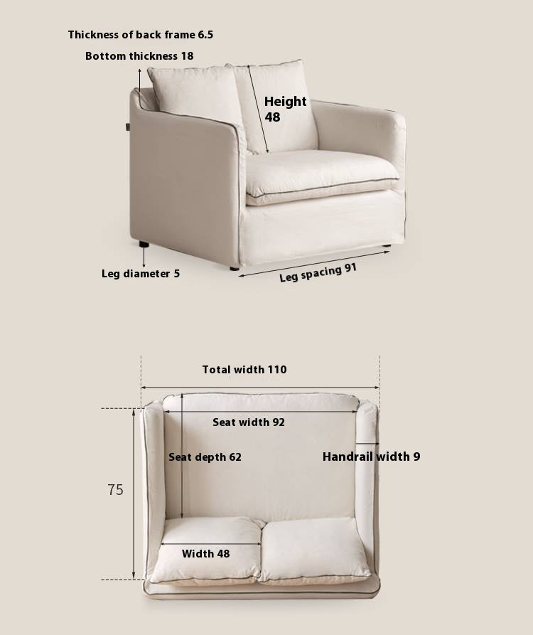 Fabric Wabi Sabi Style Washable Armchair