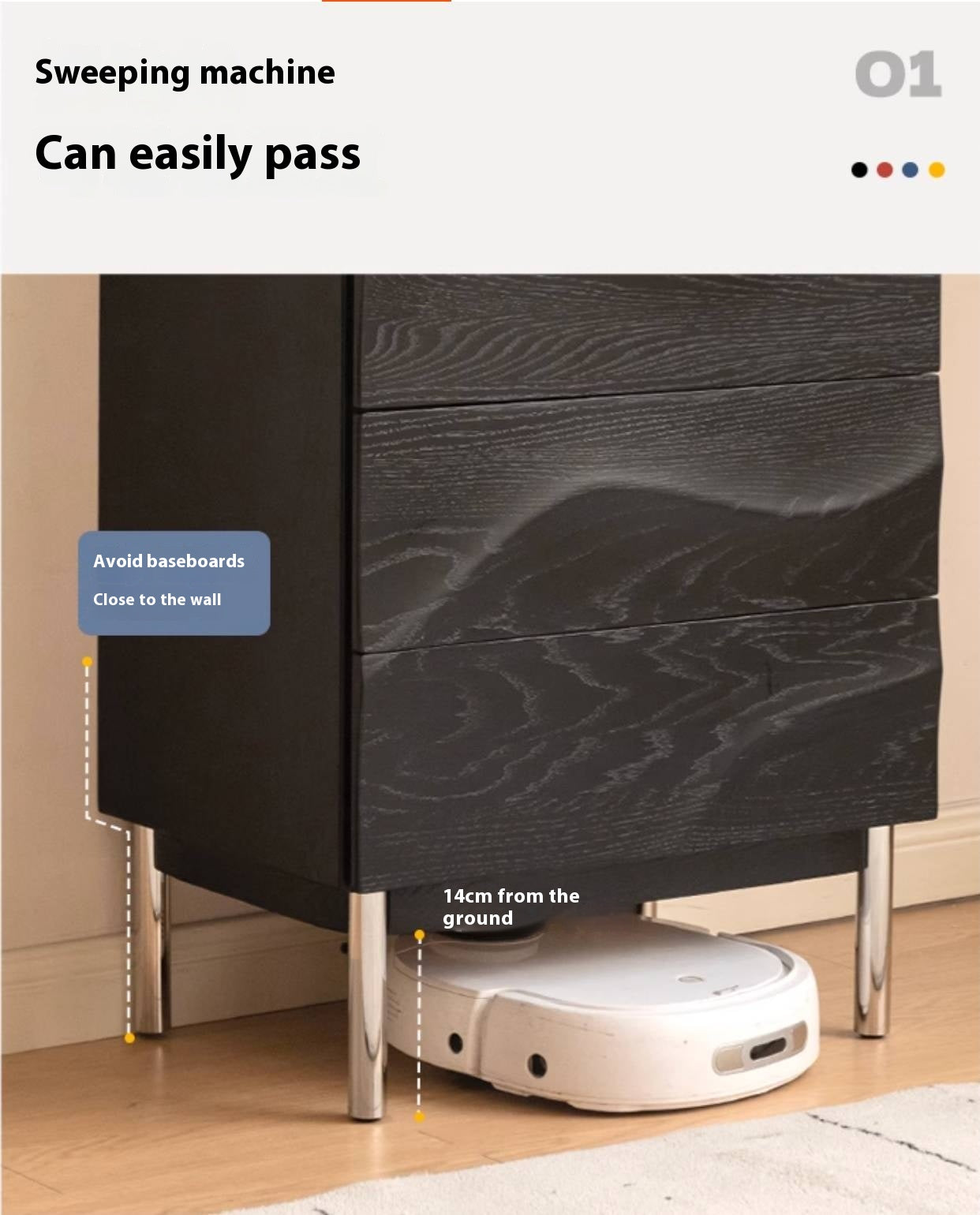 Oak Solid Wood Bauhaus Chest of Drawers