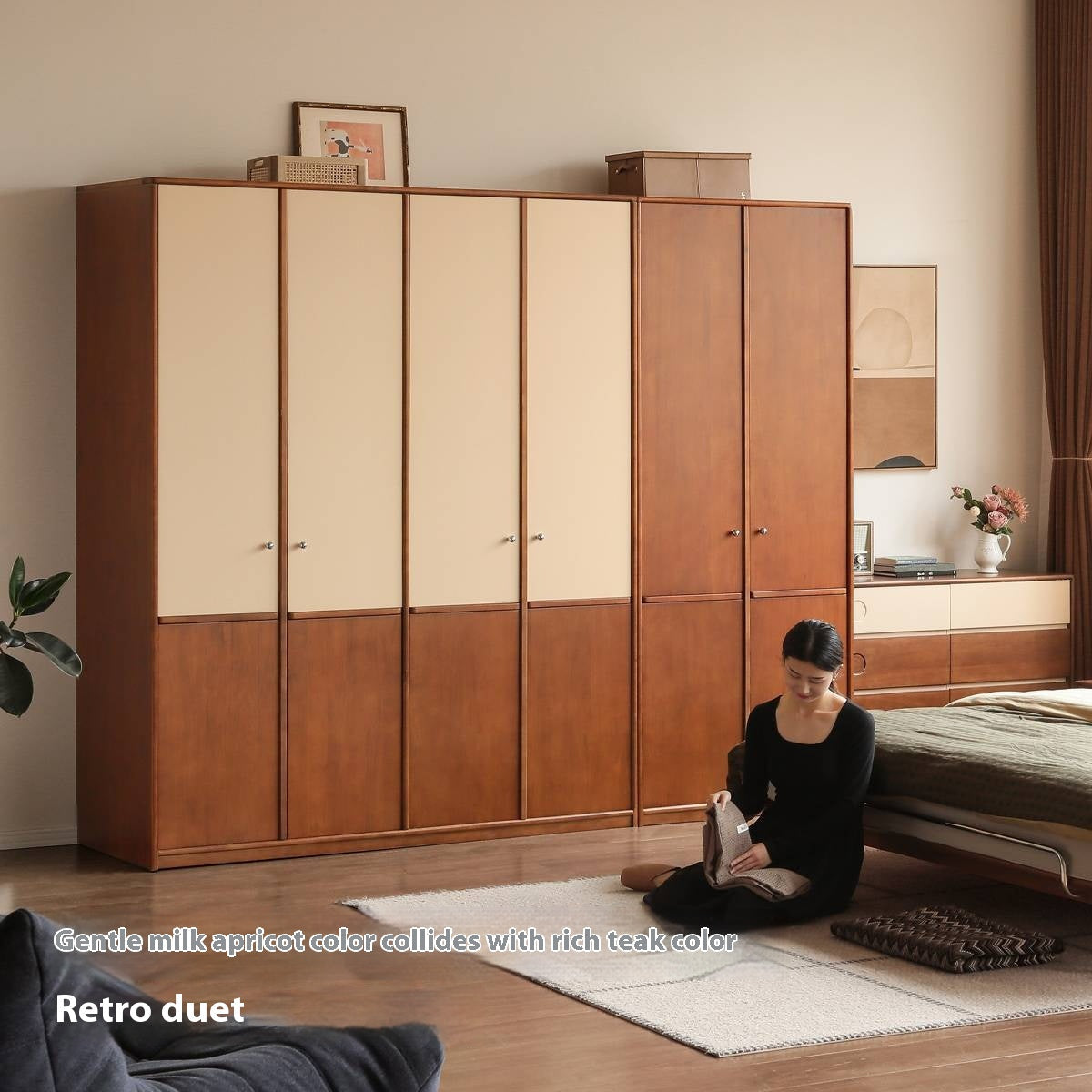 Oak Solid Wood Antique Style Wardrobe.